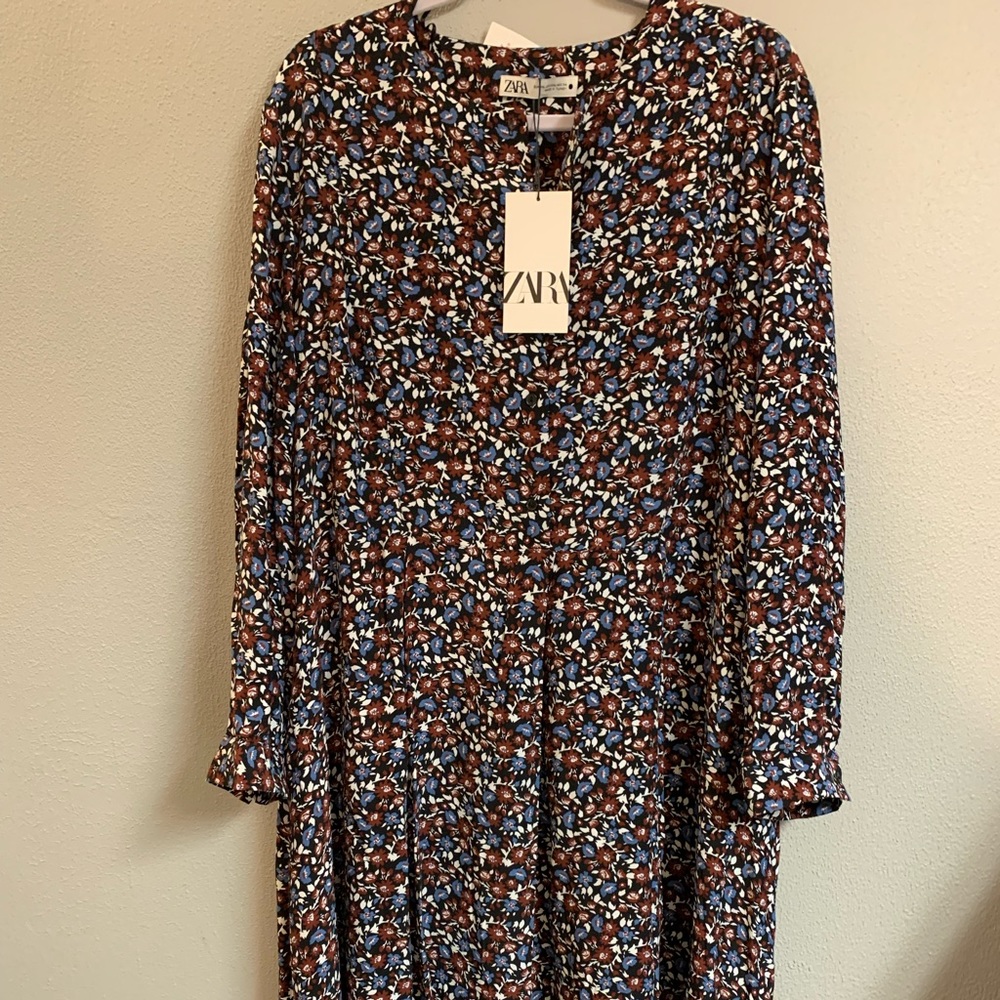 ZARA BRAND NEW FLORAL MIDI DRESS!! XXL SIZE